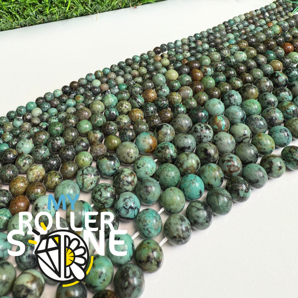 20 Perles Rondes En Turquoise Naturelle D'Afrique - Heishi De 4mm - Lot De 20 Pièces - Parfait Pour La Création De Bijoux