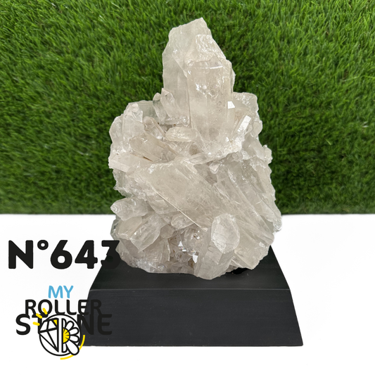 Amas Cristal De Roche sur Socle Noir #643