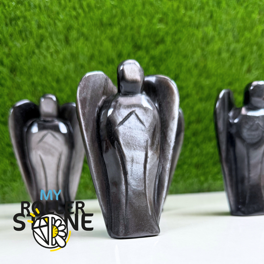 Ange en Obsidienne Argentée