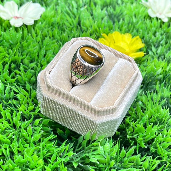 Bague Et Boutons De Manchette Konstantino - œil De Tigre, Argent Sterling Et Or 18k, Occasion