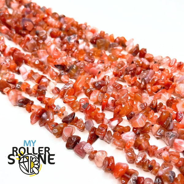 Lot De Perles En Agate Rouge Mat Givré - 46 Pièces - 8mm - Papillon & Boules