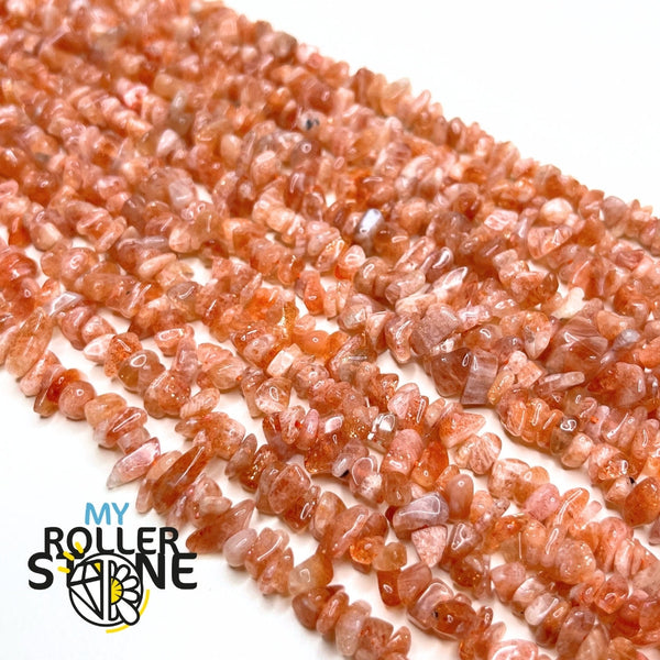 Lot De 120 Perles Pierre De Soleil Synthèse Rocailles Chips 5-10mm - Neuf - Création