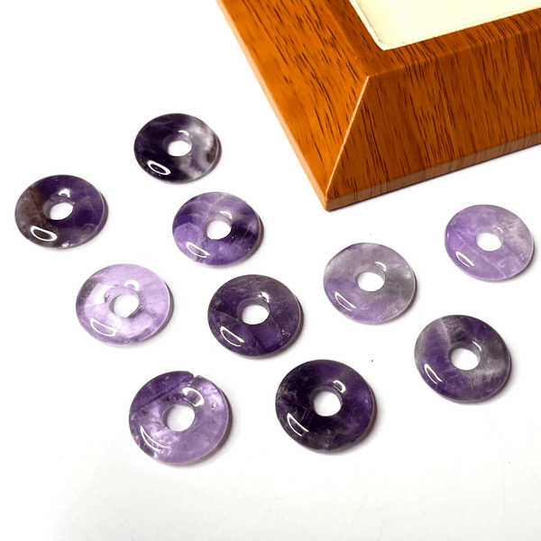 Lot De 40 Perles Donuts En Améthyste Naturelle - 91.87 Carats - Facettées - Violet - Neuf