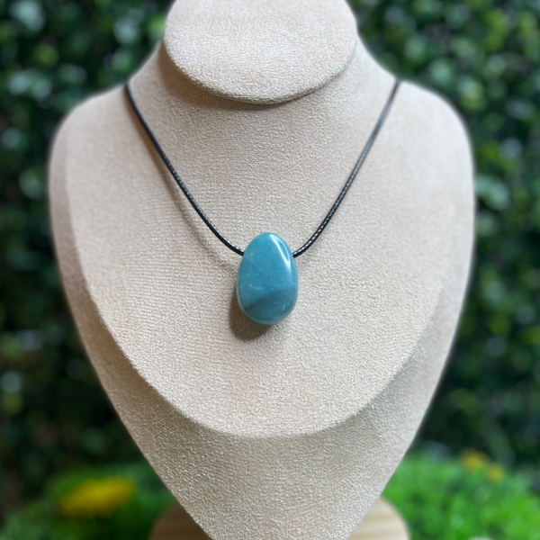 Colgante De Collar De Amazonita - Joyería De Piedra Perforada