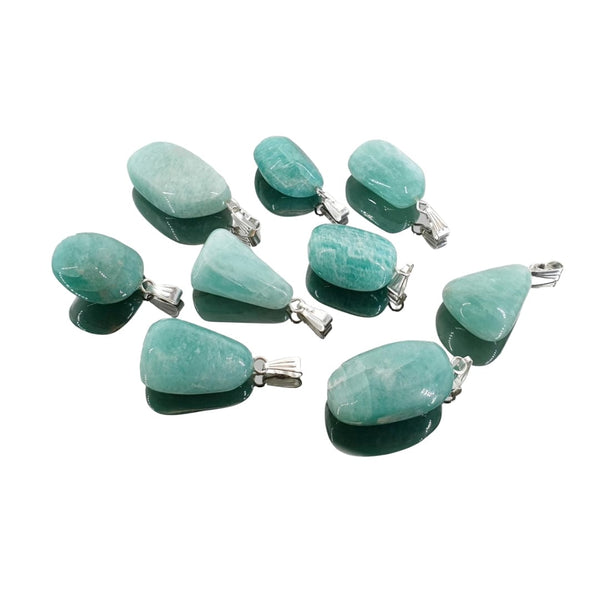 Collier En Amazonite AAA - Pendentif Pierre Roulée - Marque Coco Papaya - Neuf Avec étiquettes