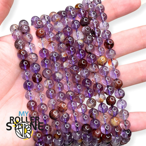Lot De 33 Perles En Améthyste Naturelle - Diamètre 6 Mm, Trou 1 Mm - Déstokage
