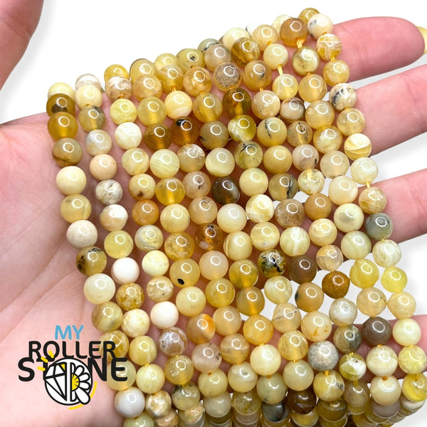 Bracelet Perles Opale Jaune Naturelle Fait Main - Sur Mesure à La Taille Souhaitée - France