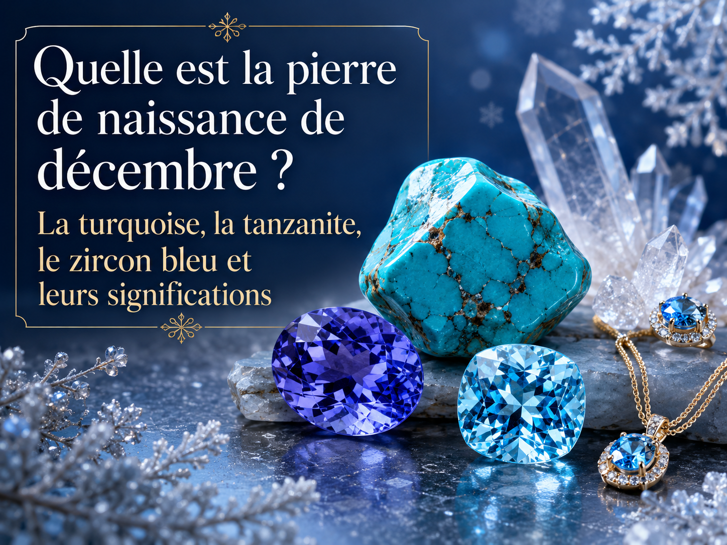 Quelle est la pierre de naissance de décembre ? La turquoise, la tanzanite, le zircon bleu et leurs significations