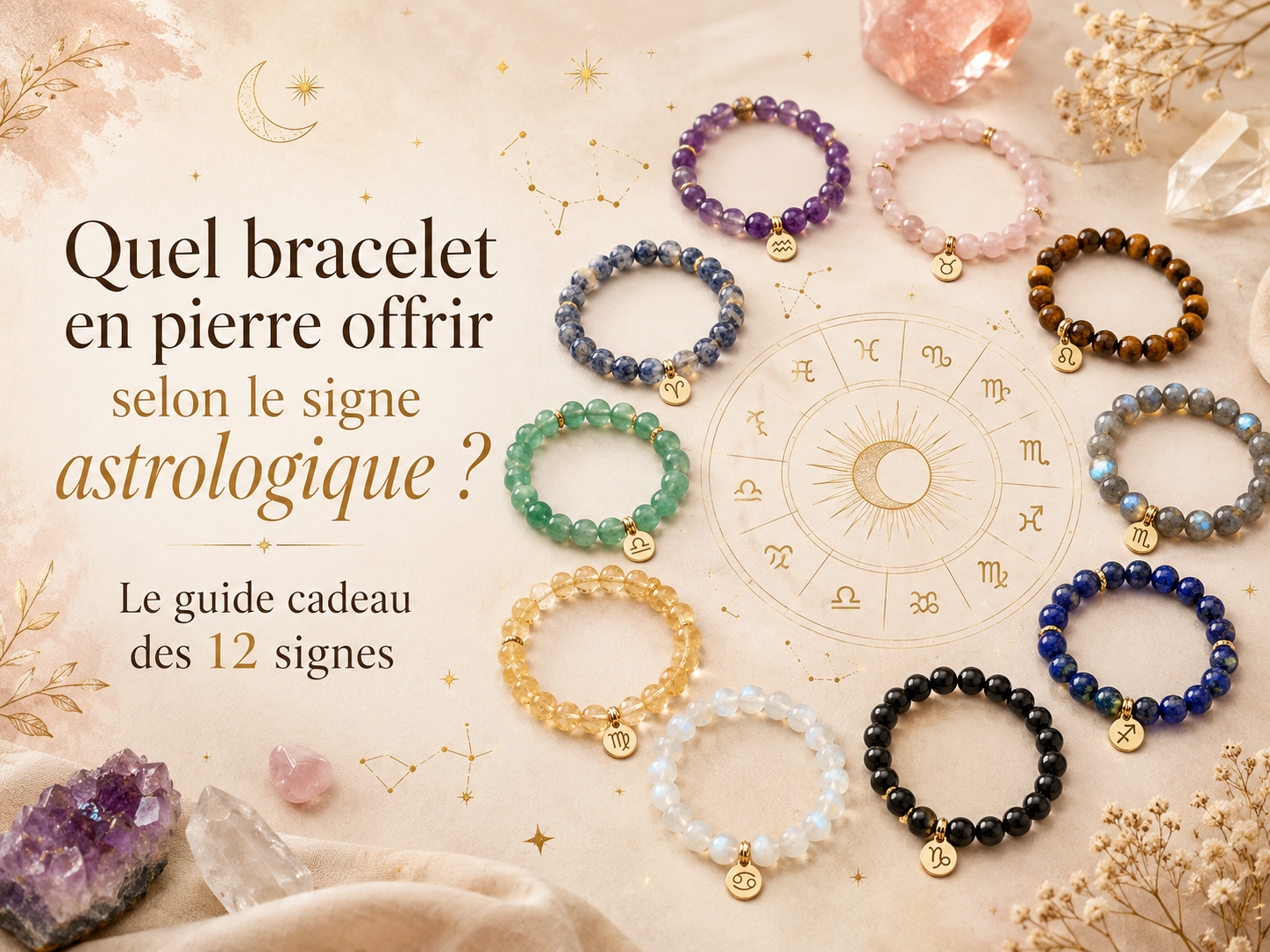 Quel bracelet en pierre offrir selon le signe astrologique ? Le guide cadeau des 12 signes