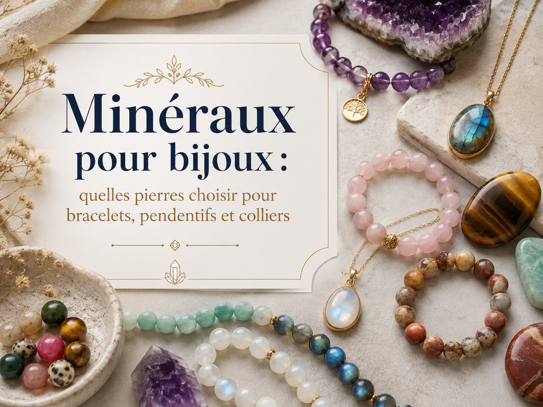 Minéraux pour bijoux : quelles pierres choisir pour bracelets, pendentifs et colliers