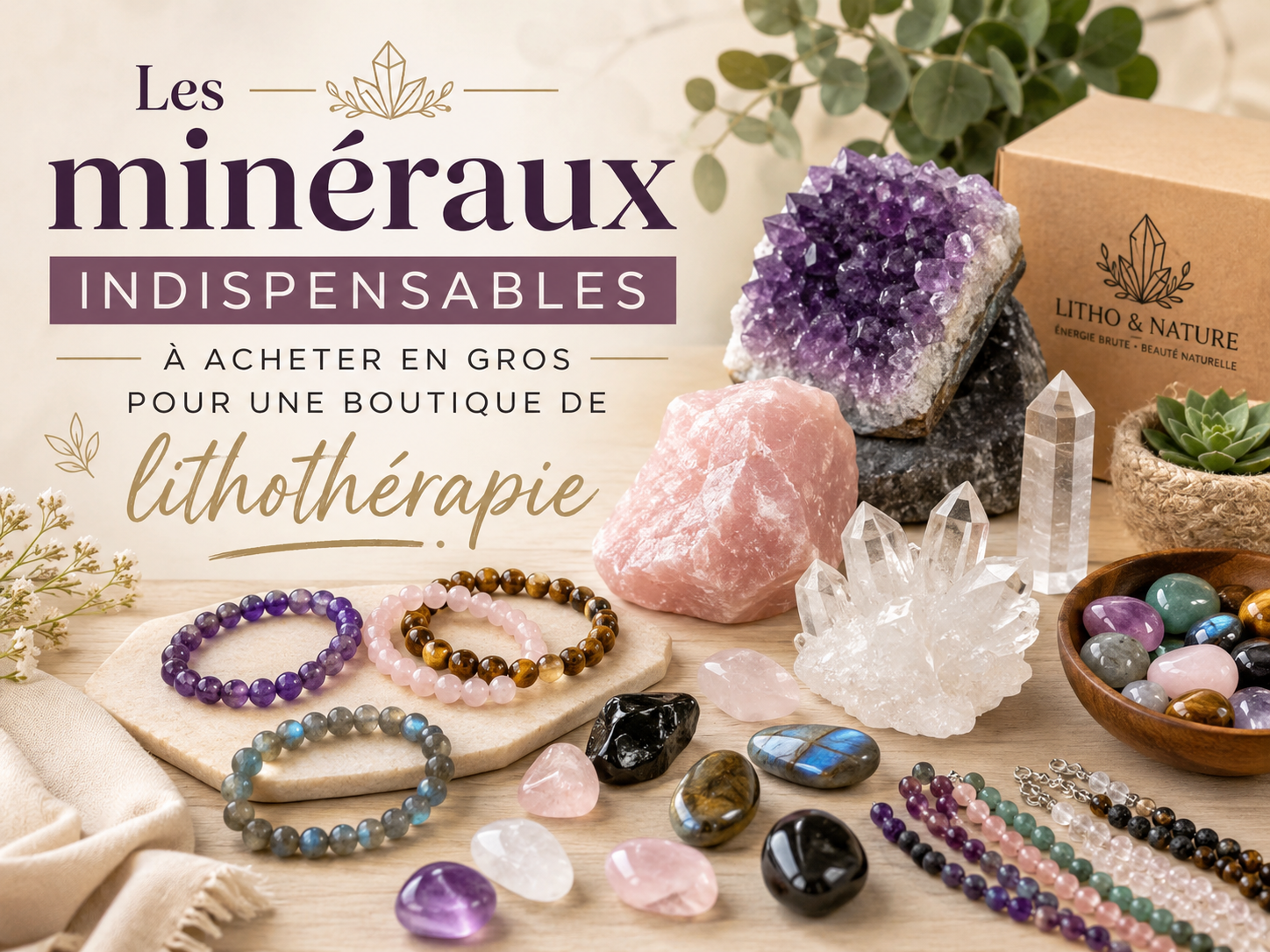 Les minéraux indispensables à acheter en gros pour une boutique de lithothérapie