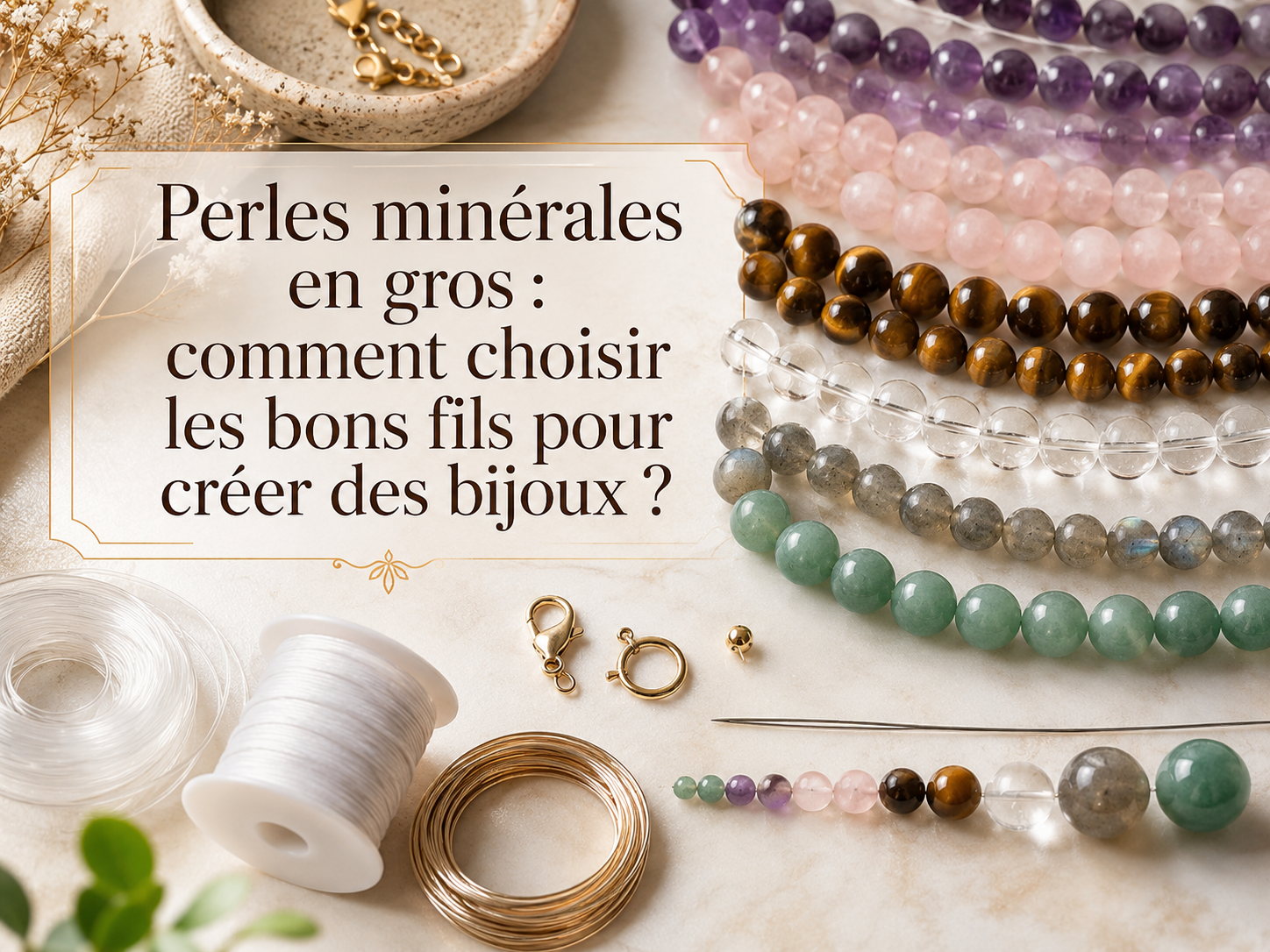 Perles minérales en gros : comment choisir les bons fils pour créer des bijoux ?