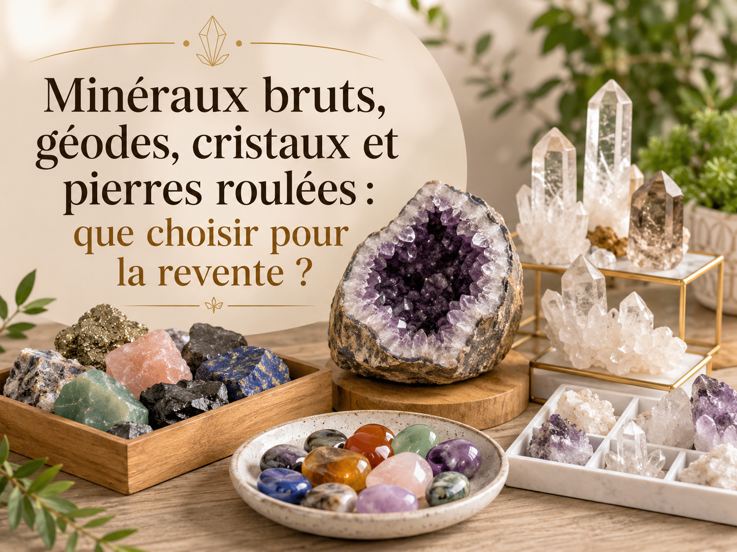 Minéraux bruts, géodes, cristaux et pierres roulées : que choisir pour la revente ?
