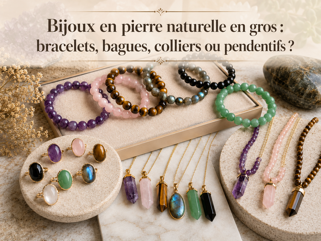 Bijoux en pierre naturelle en gros : bracelets, bagues, colliers ou pendentifs ?