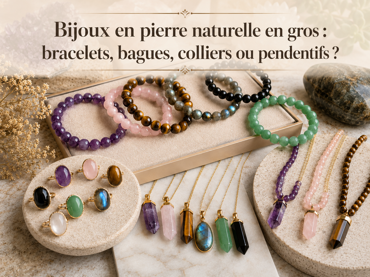 Bijoux en pierre naturelle en gros : bracelets, bagues, colliers ou pendentifs ?