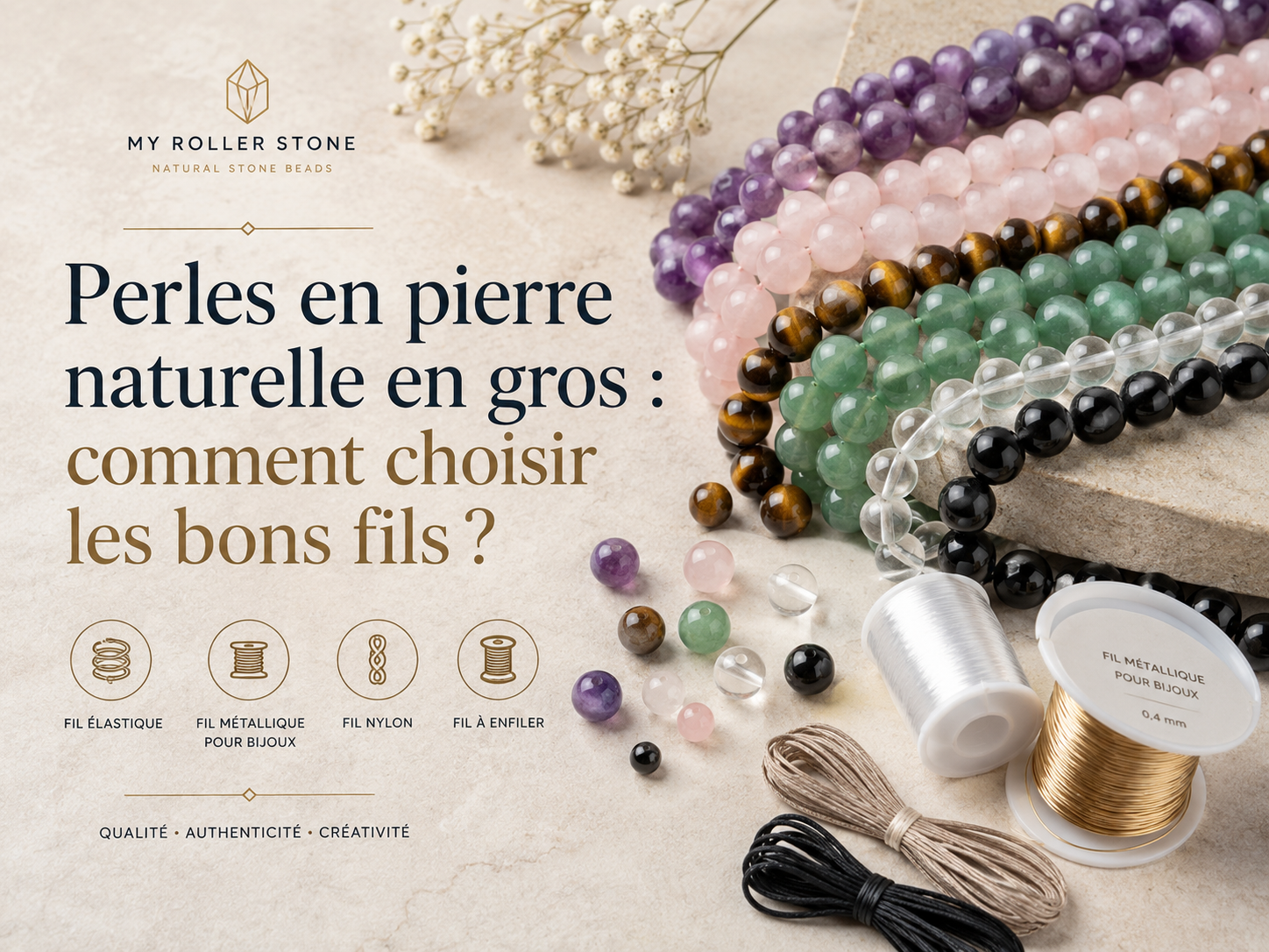 Perles en pierre naturelle en gros : comment choisir les bons fils ?