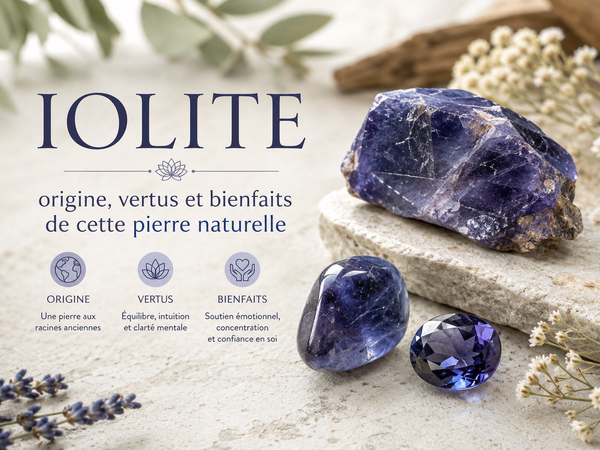 Iolite : origine, vertus et bienfaits de cette pierre naturelle