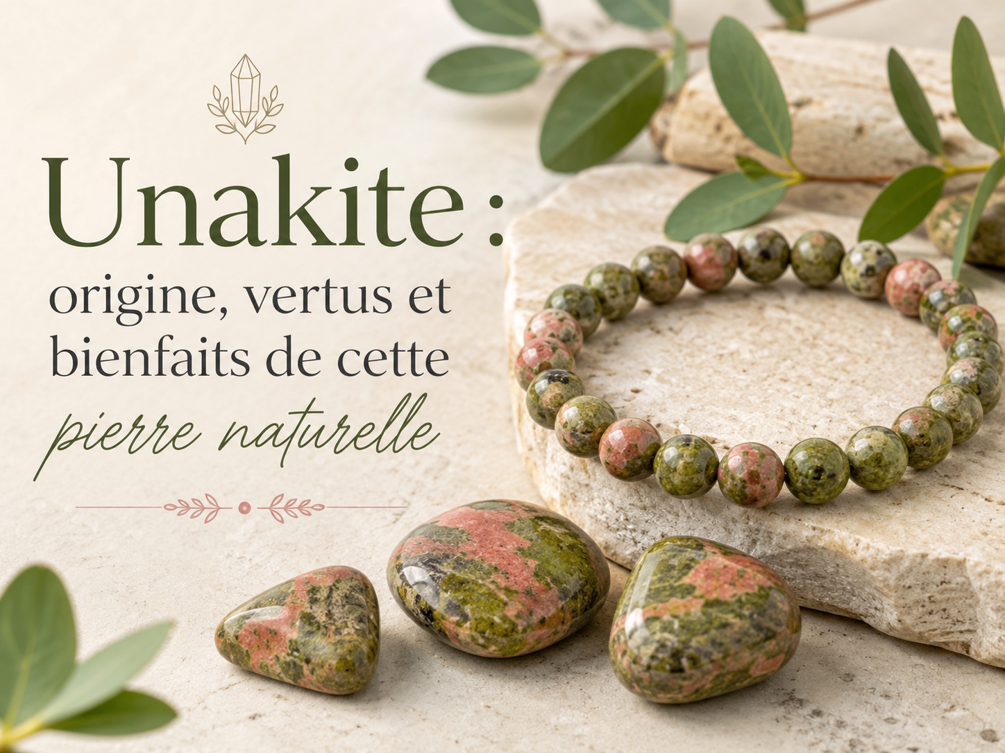 Unakite : origine, vertus et bienfaits de cette pierre naturelle