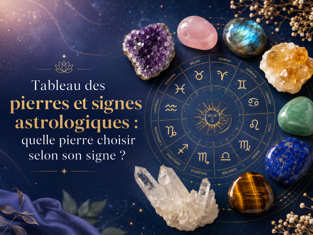 Tableau des pierres et signes astrologiques : quelle pierre choisir selon son signe ?