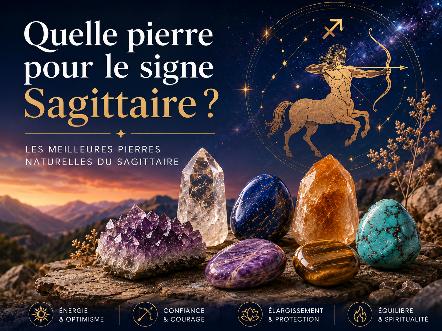 Quelle pierre pour le signe Sagittaire ? Les meilleures pierres naturelles du Sagittaire