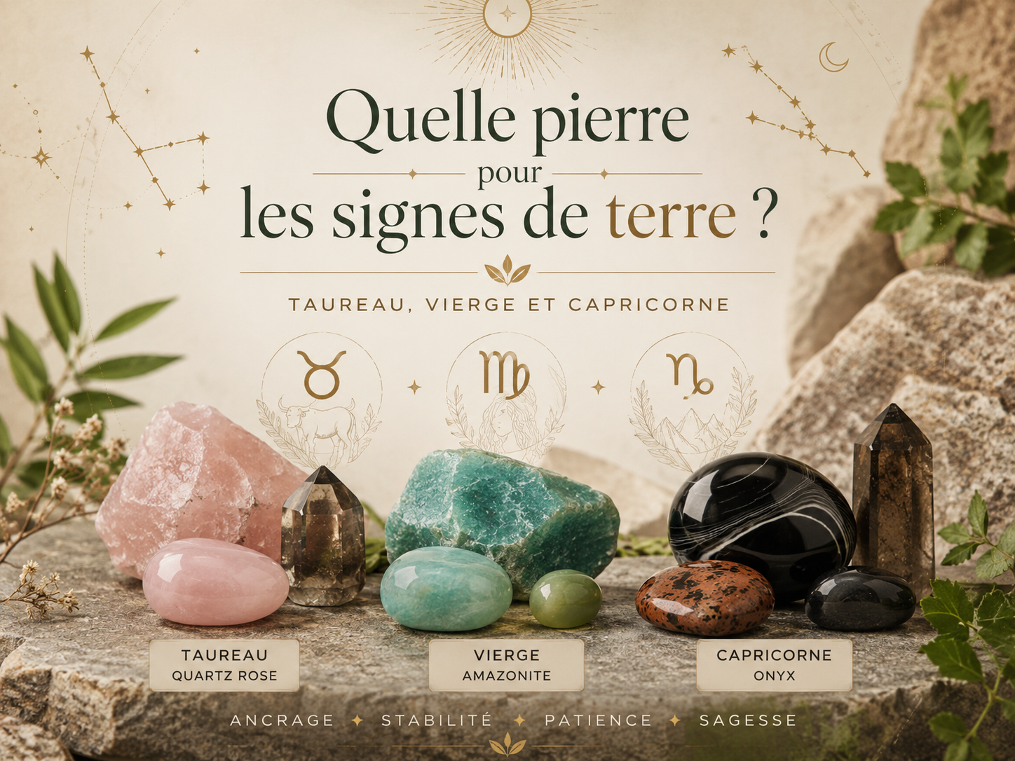Quelle pierre pour les signes de terre ? Taureau, Vierge et Capricorne