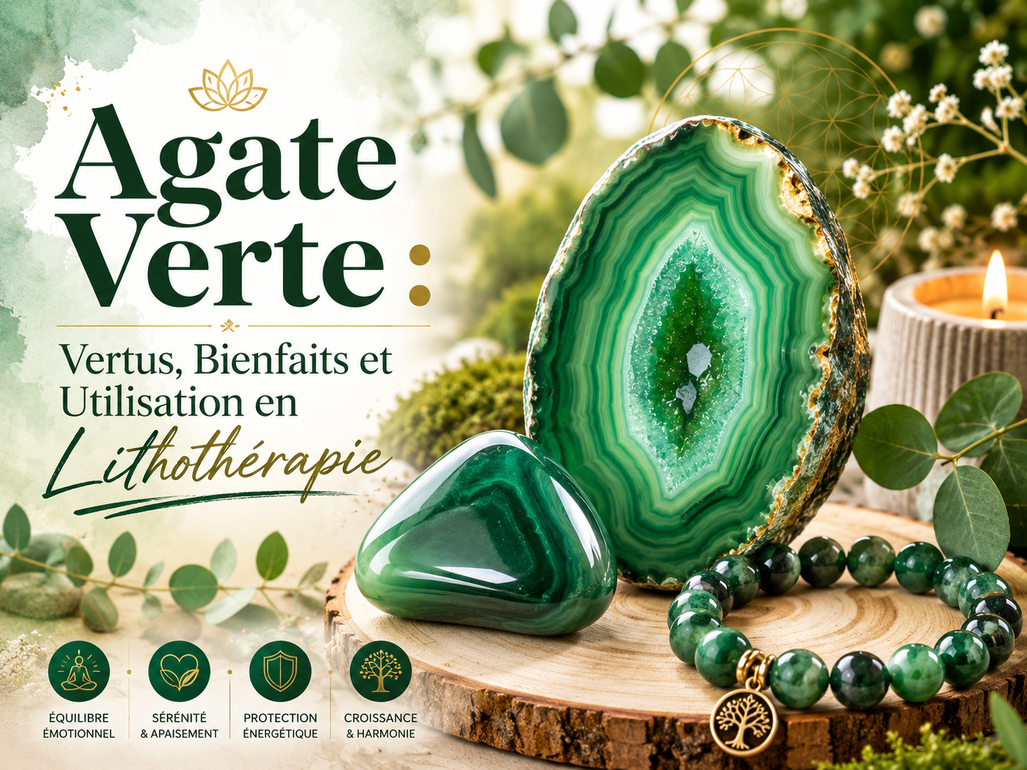 Agate Verte : Vertus, Bienfaits et Utilisation en Lithothérapie