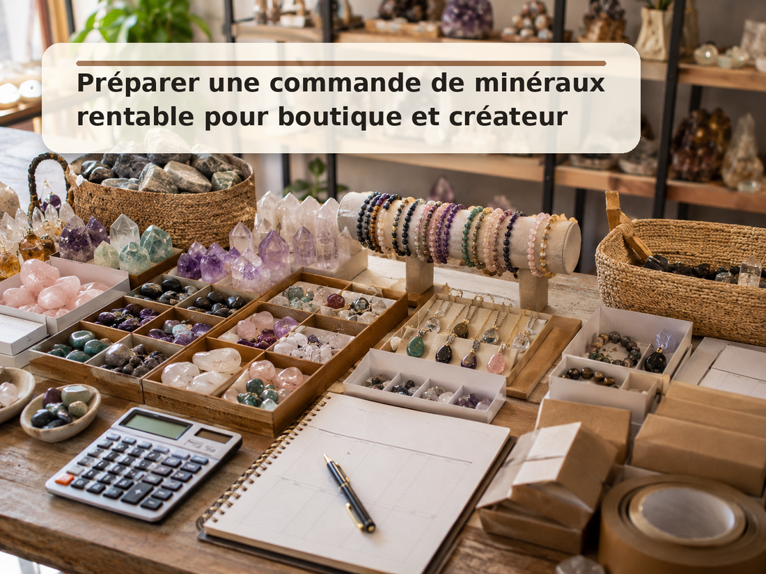 Préparer une commande de minéraux rentable pour boutique et créateur