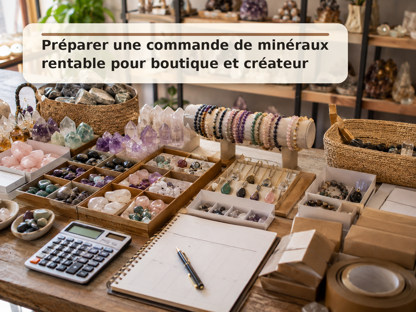 Préparer une commande de minéraux rentable pour boutique et créateur