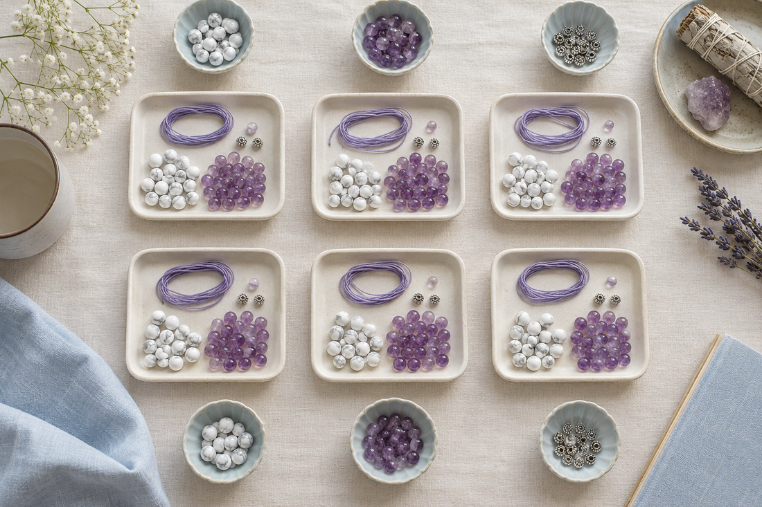 Kits individuels de perles préparés pour un atelier
