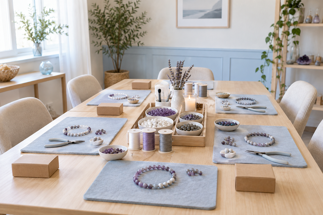Postes préparés pour un atelier de bracelets