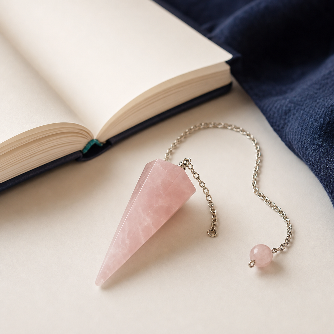 Pendule en quartz rose posé près d’un carnet