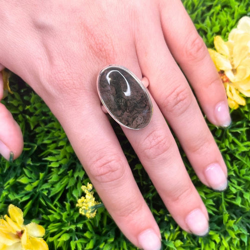 Bagues en argent et Agate Mousse