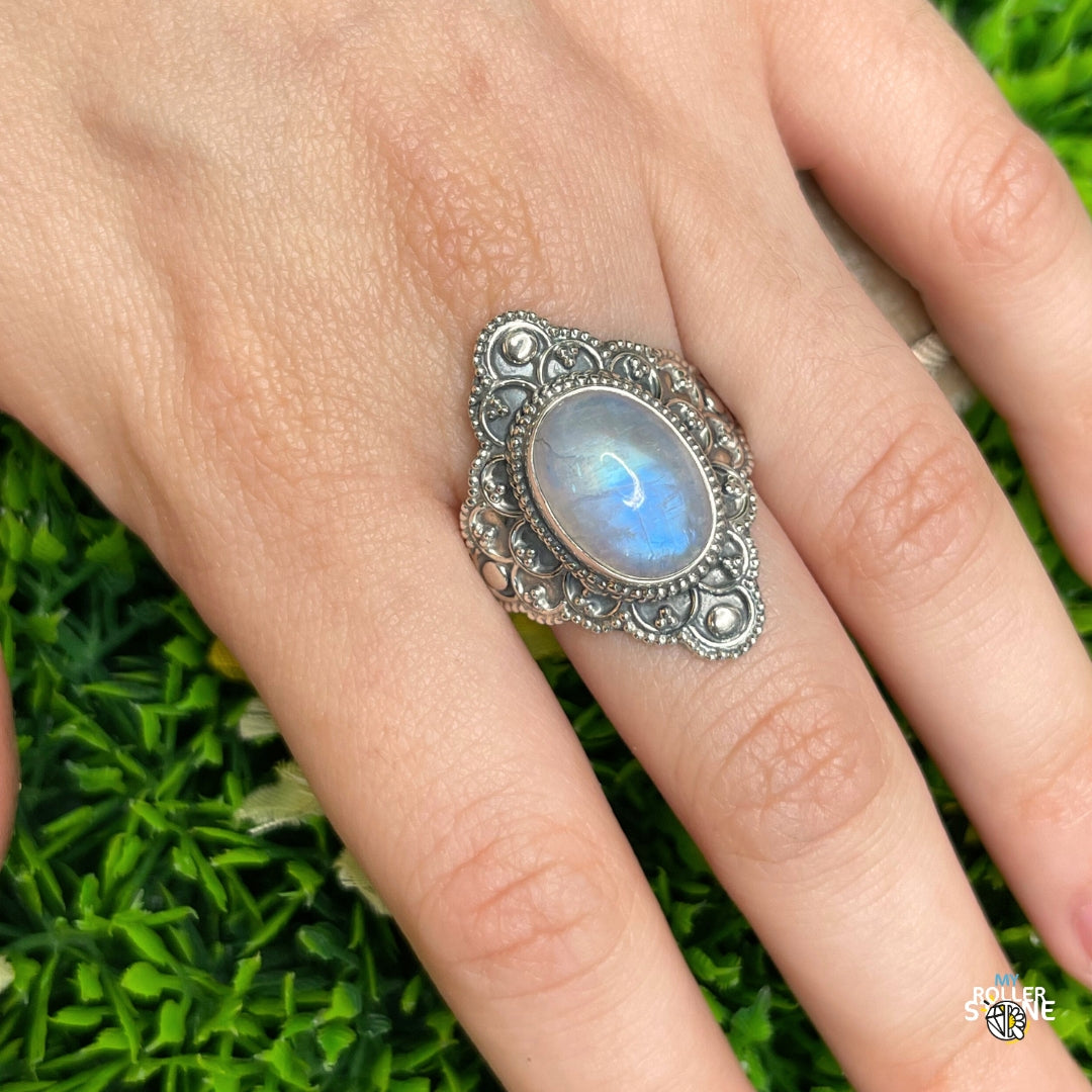 Bague argent et Pierre de lune