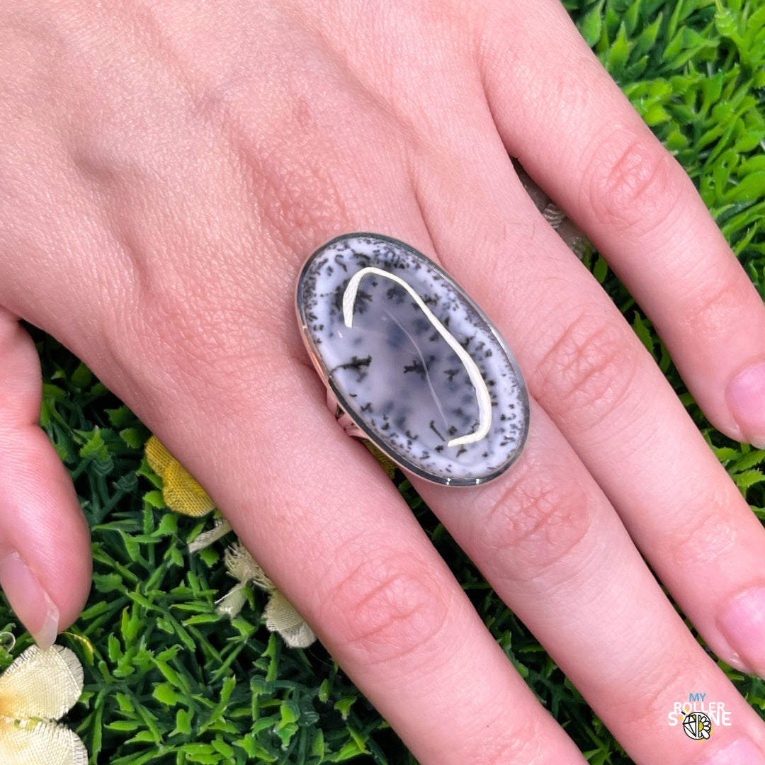Bague Opale dendritique