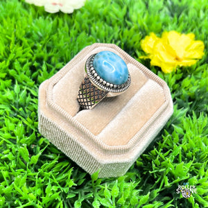 Chevalières argent et Larimar