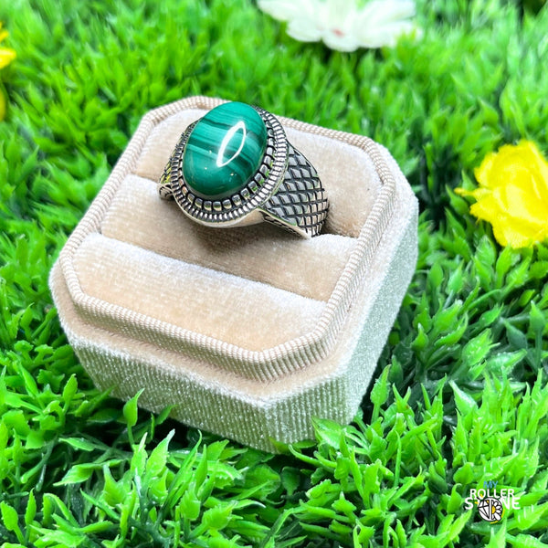 Chevalières en argent et Malachite