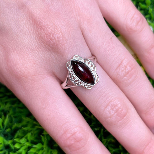 Bagues en argent et Ambre