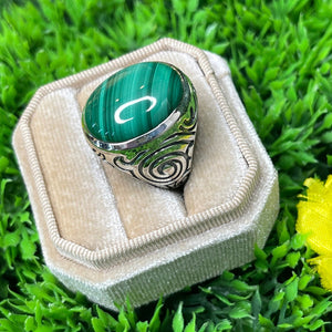 Bague argent et Malachite