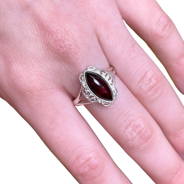 Bagues en argent et Ambre