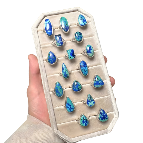 Bagues en argent et Malachite Azurite