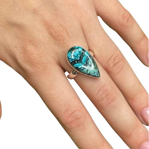 Bagues en argent et Malachite Chrysocolle