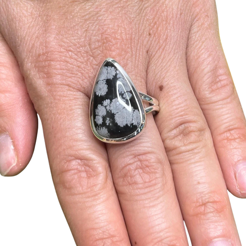 Bagues en argent et Obsidienne