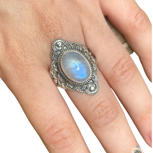 Bagues en argent et Pierre de lune