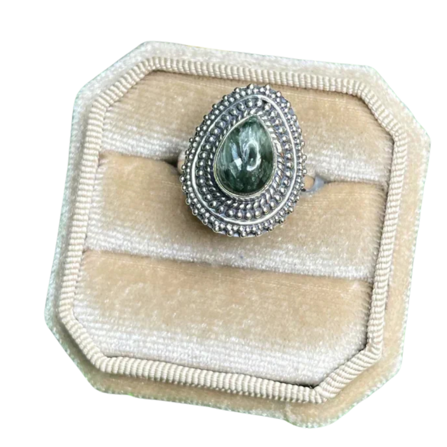 Bagues en argent et Séraphinite