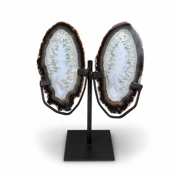 Tranches D'Agate Naturelle sur Support