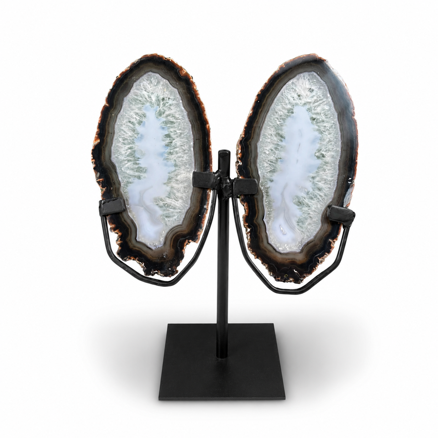 Tranches D'Agate Naturelle sur Support