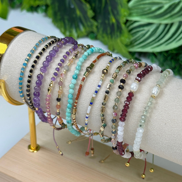 Bracelets réglables en pierres naturelles