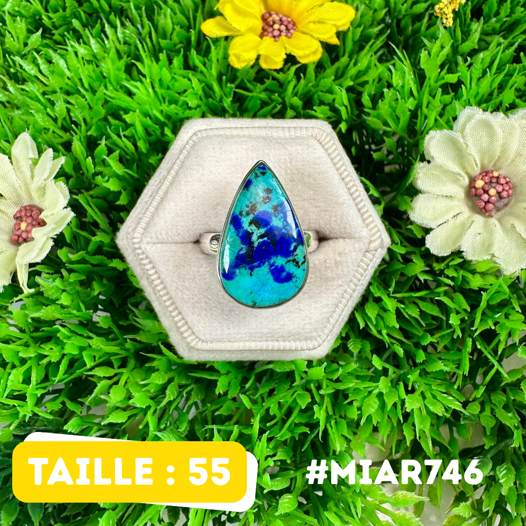 Bague en Azurite Malachite Argent 925 #MIAR746