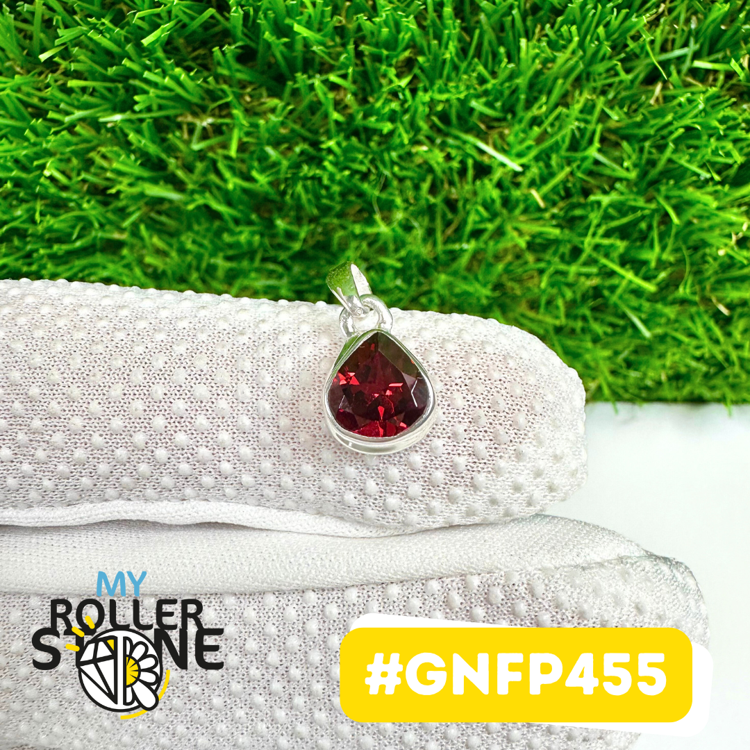 Pendentif Grenat Facettée Argent 925 #GNFP455