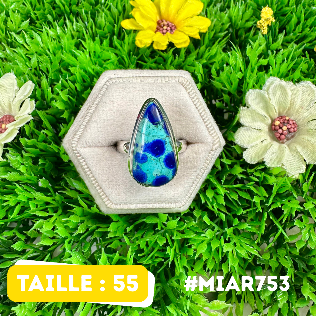 Bague en Azurite Malachite Argent 925 #MIAR753